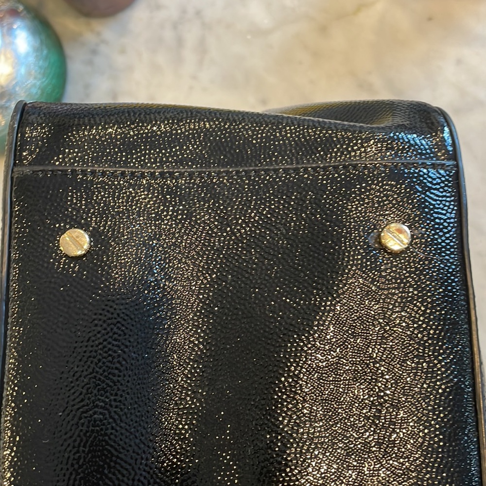 Tory Burch Black Patent Leather Tote with Tassel Detail - Picture 16 of 16